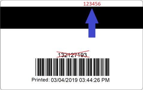 Back of Card - Point to iClass - 6 digit number